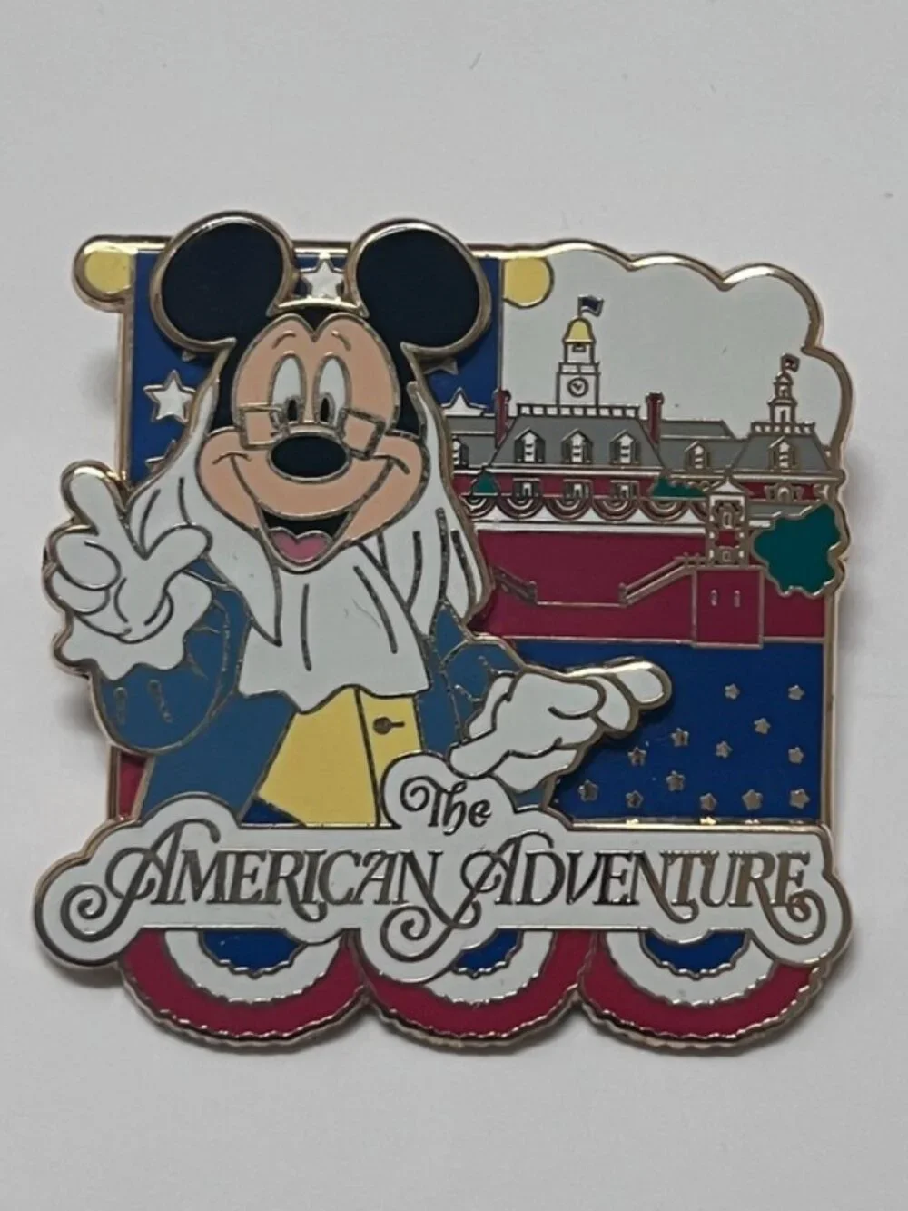 disney epcot mickey mouse as ben franklin • american adventure pin